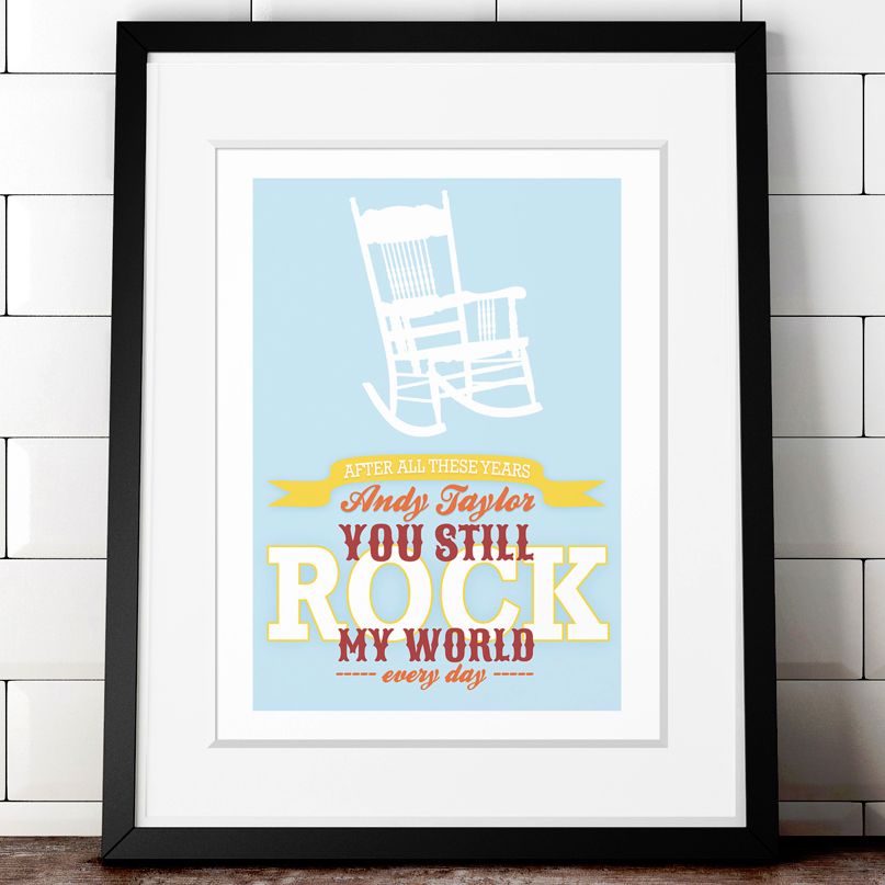 Personalised You Rock My World anniversary print | romantic gift from PhotoFairytales