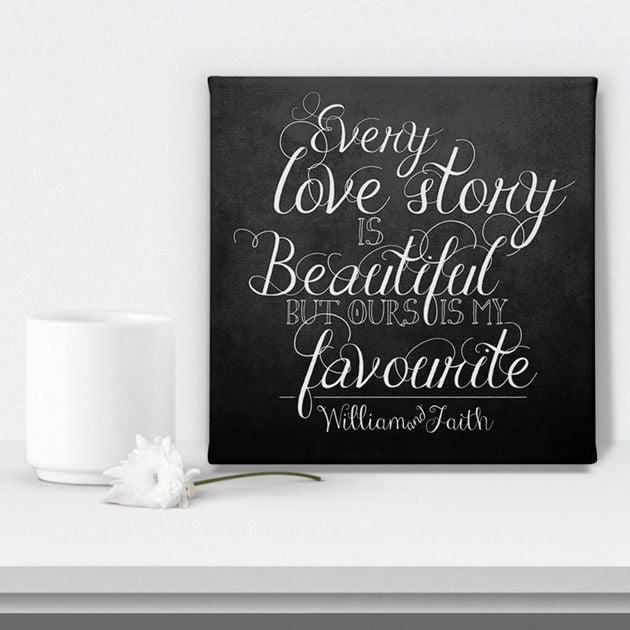 personalised canvas prints wedding Valentine anniversary gift