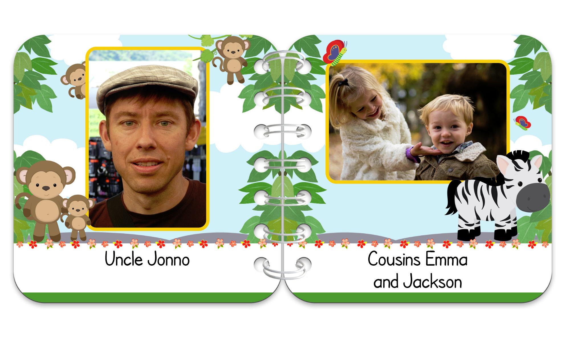 Jungle Personalised Board Book | Handmade Custom Board Books, Featuring Your Own Photos And Words