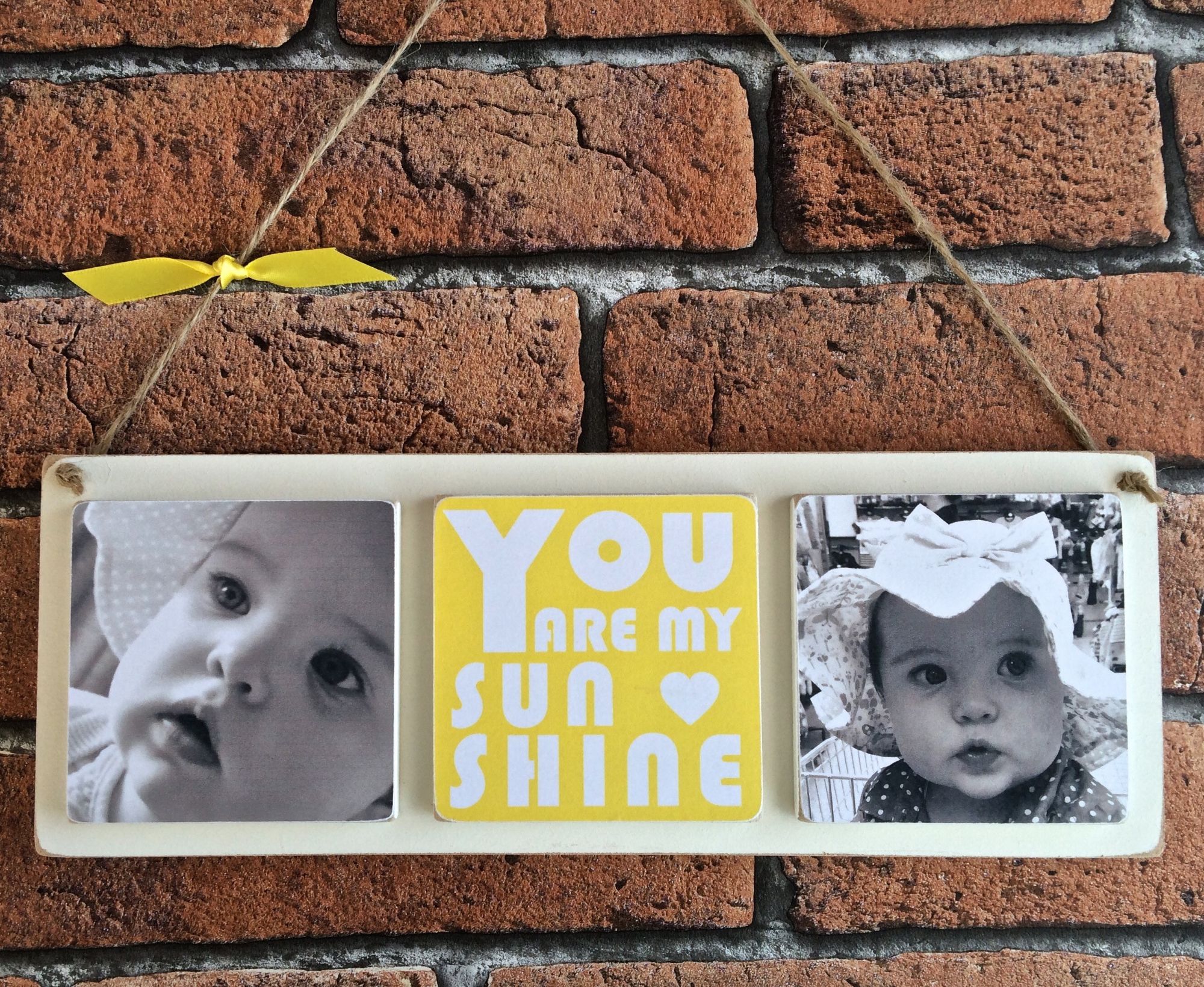 Personalised wooden photo plaque sunshine