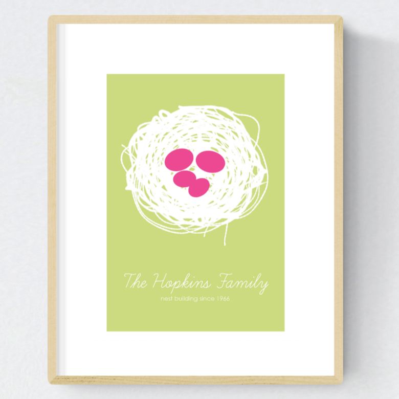 Nest personalised family print