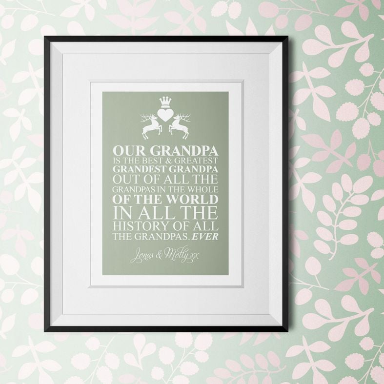 Best Grandpa in the World personalised Fathers Day gift