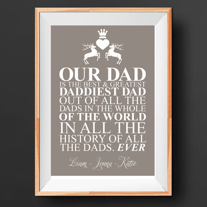 Best Dad in the World personalised Fathers Day gift