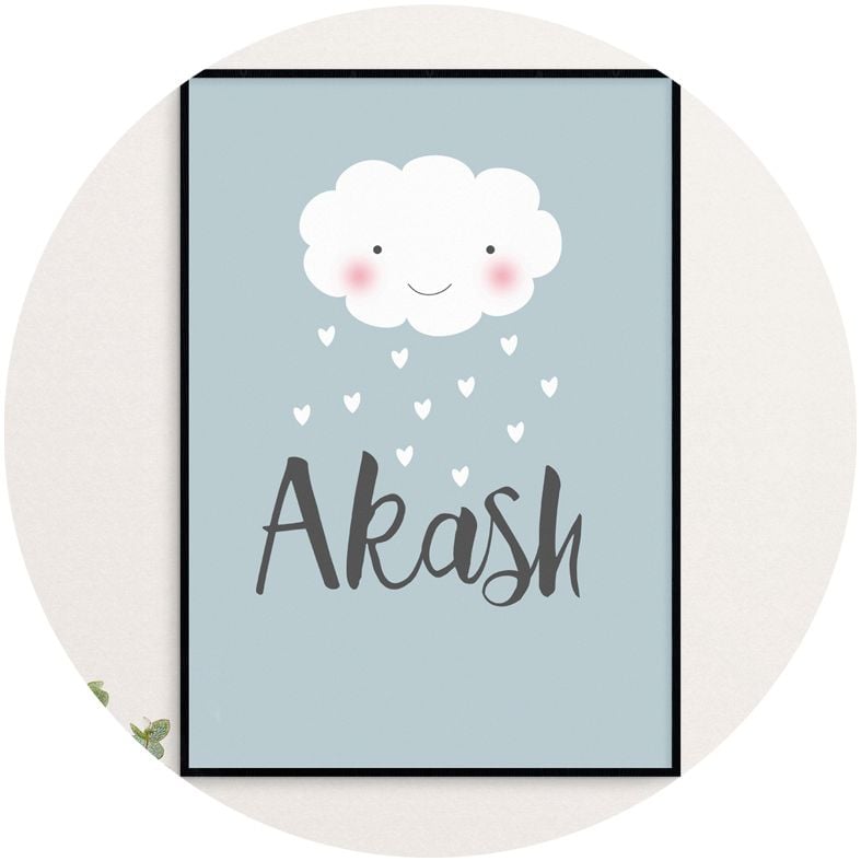 Raining Love personalised Smiler poster print