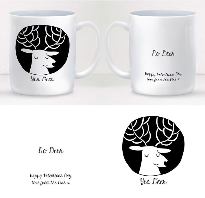 Yes Deer No Deer Christmas personalised mug anniversary Valentine's day gift