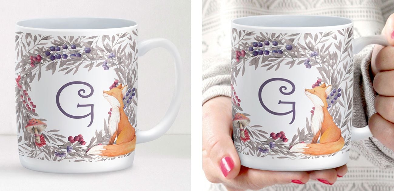 Woodland Fox personalised mug gift
