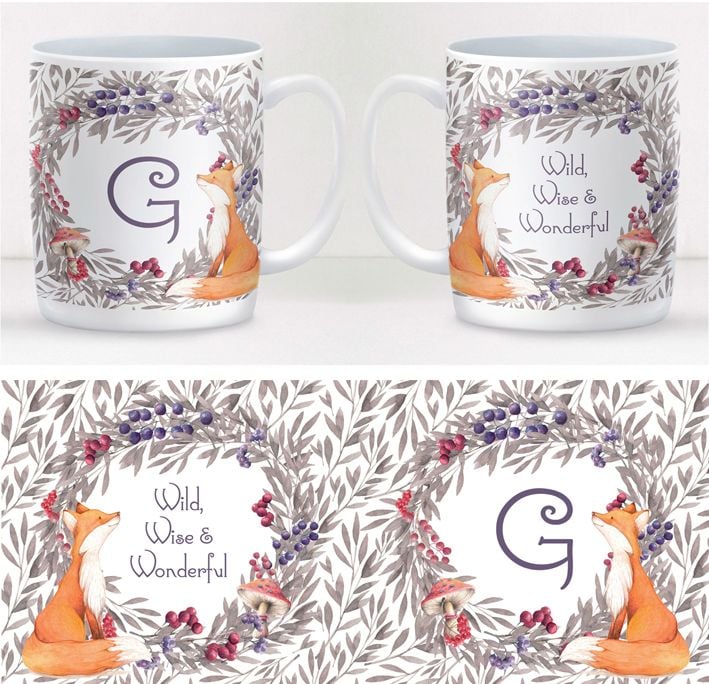 Woodland Fox personalised mug gift