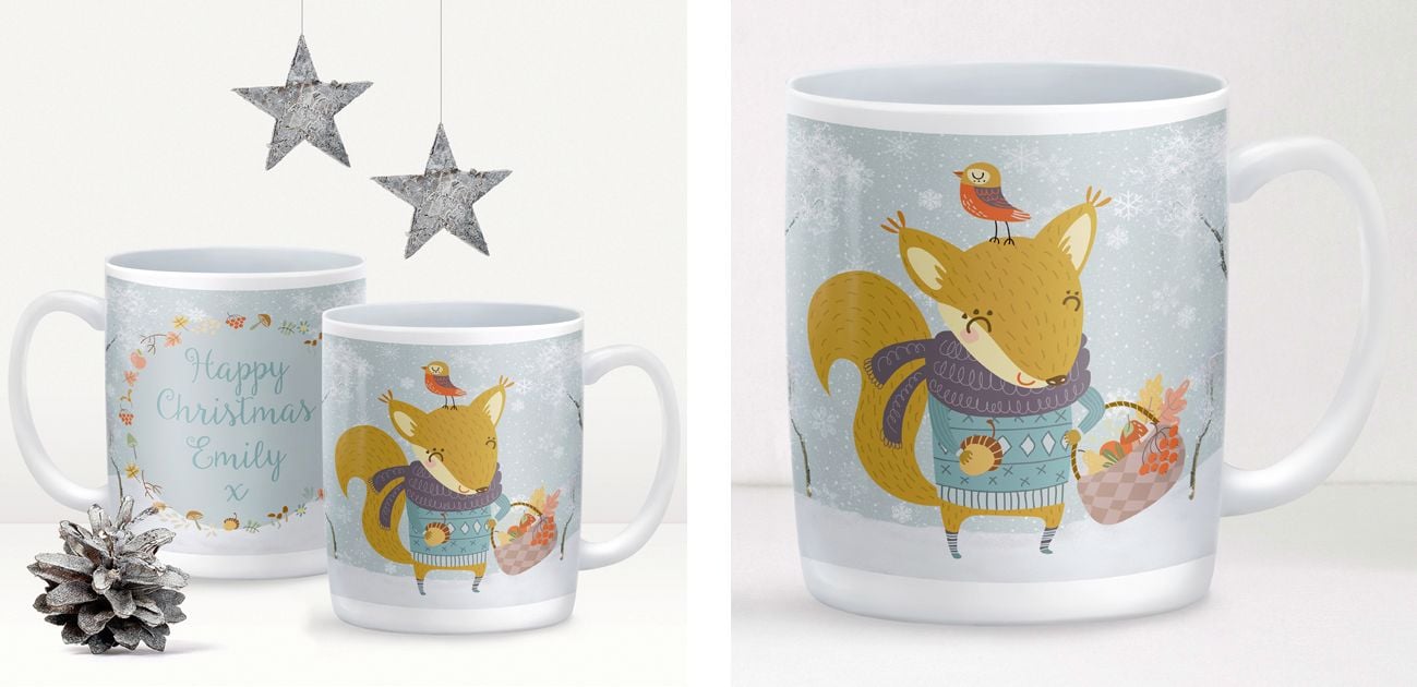 Winter Squirrel personalised Christmas mug