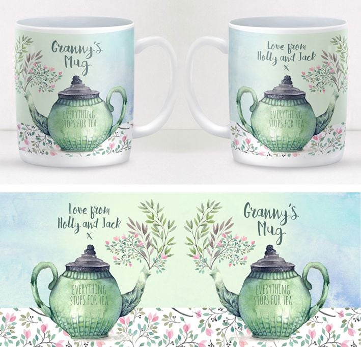 Everything Stops for Tea personalised mug gift  | beautifully illustrated and customised mug, created to order, from PhotoFairytales #personalisedmug