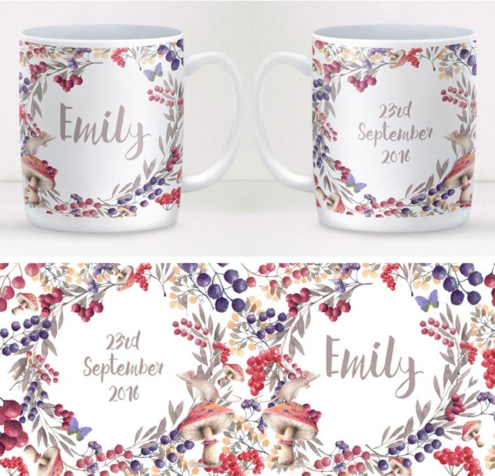 Berries personalised mug gift