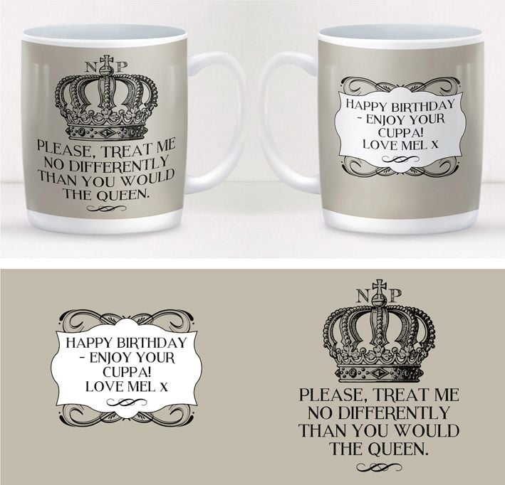 Queen royalty personalised fun mug
