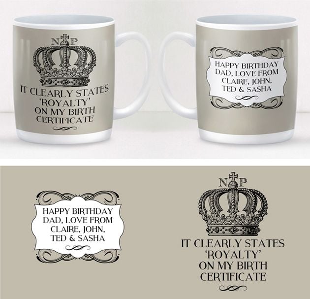 Royalty personalised mug fun gift