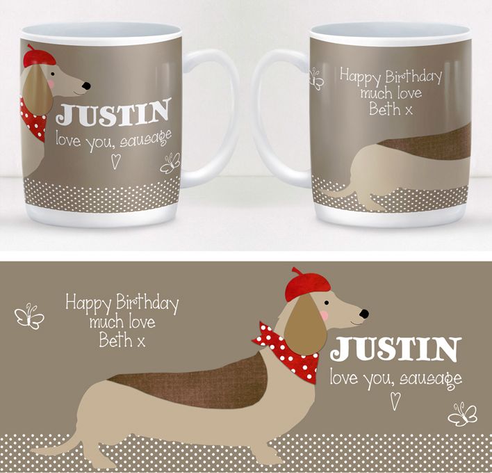 Sausage Dog dachshund personalised mug