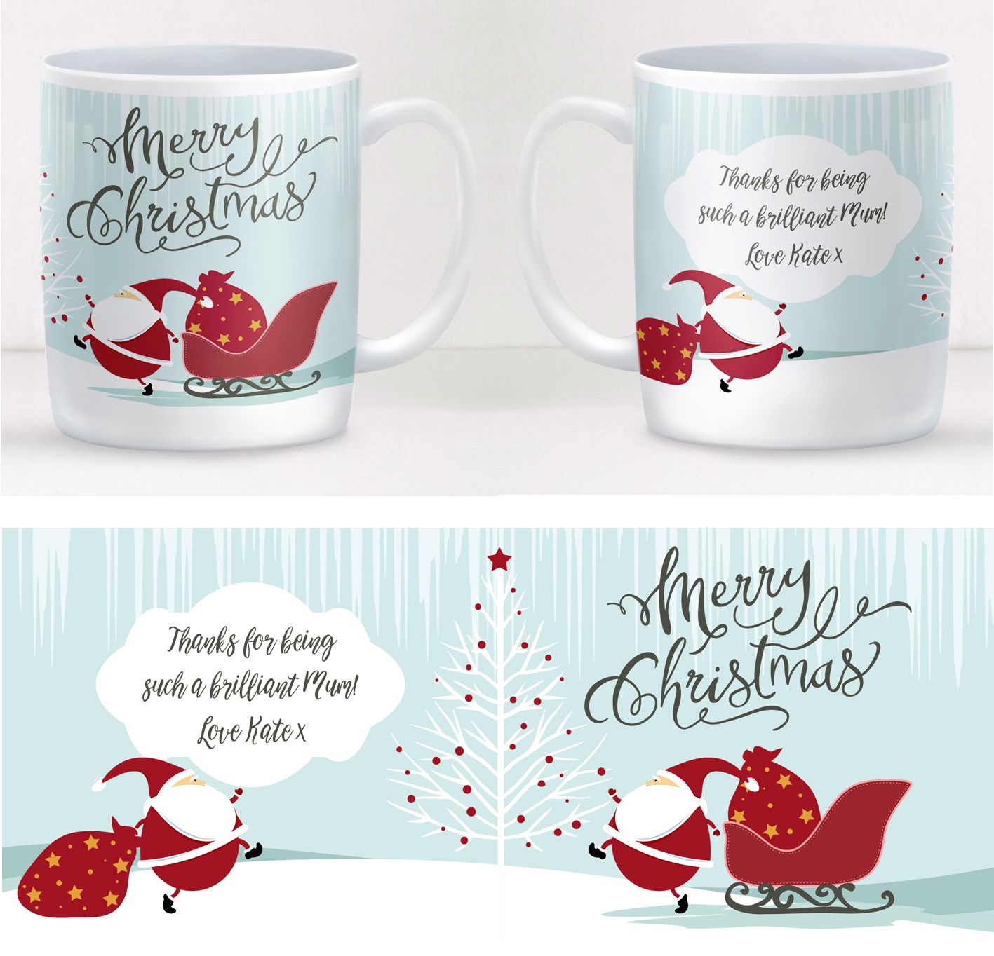 Santa personalised Christmas mug stocking filler