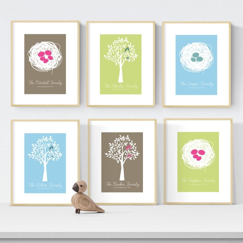 Personalised family print adoption gift