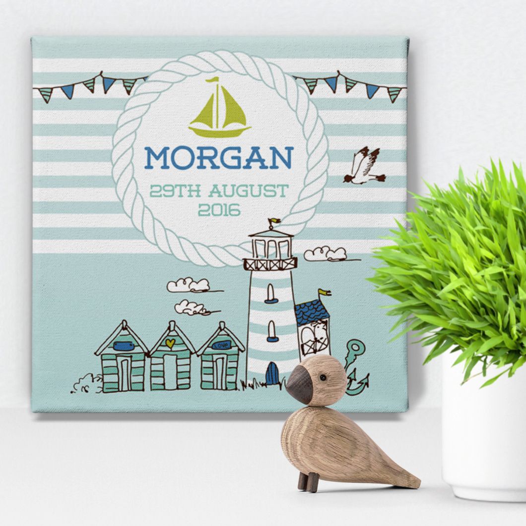 Nautical personalised canvas print