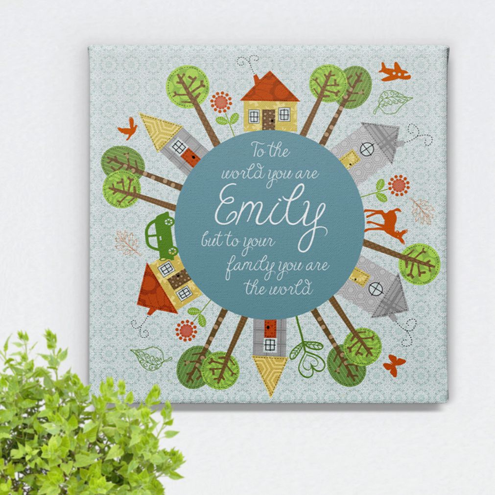 You are the World personalised canvas print gift