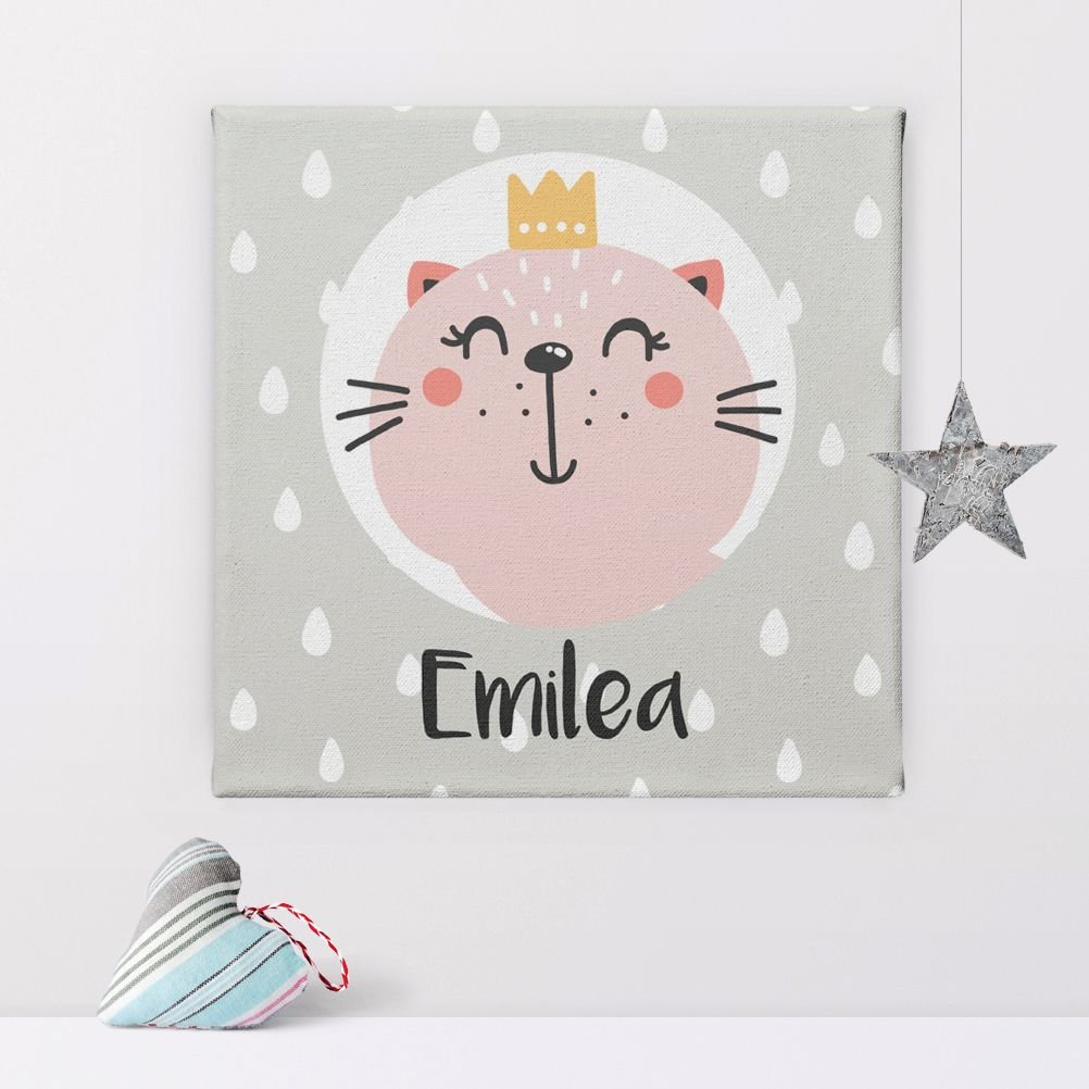 Kitten Princess personalised canvas print
