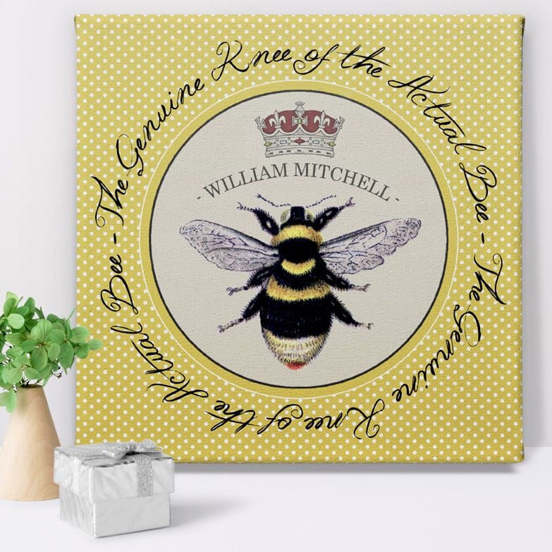 Bees Knees personalised canvas print