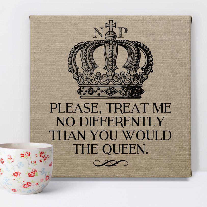 Queen funny personalised canvas print gift