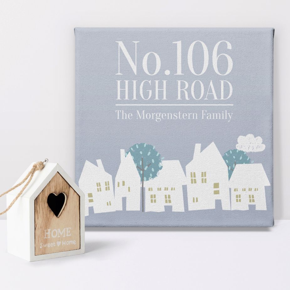 Family Address Home personalised canvas print gift