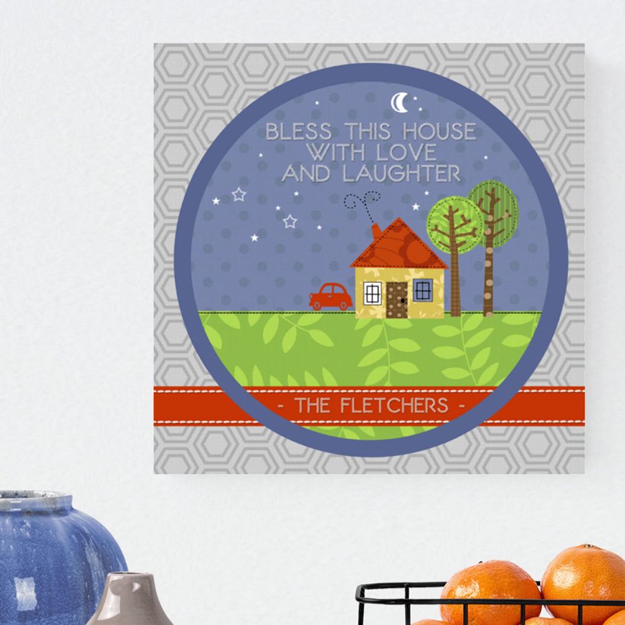 Bless This House personalised canvas print gift