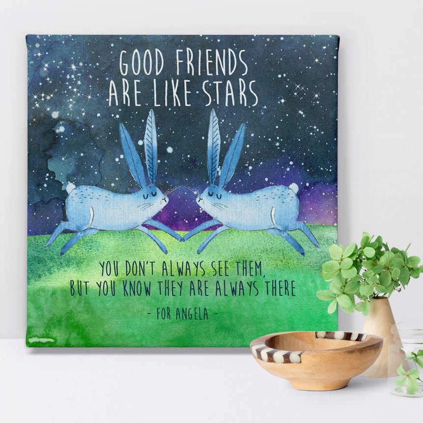 Good Friends personalised canvas print gift