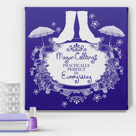 Practically Perfect Mary Poppins personalised canvas print gift