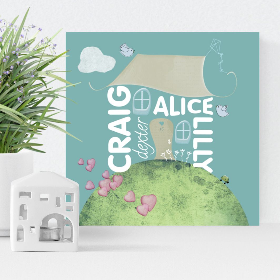 Family Home personalised canvas print gift
