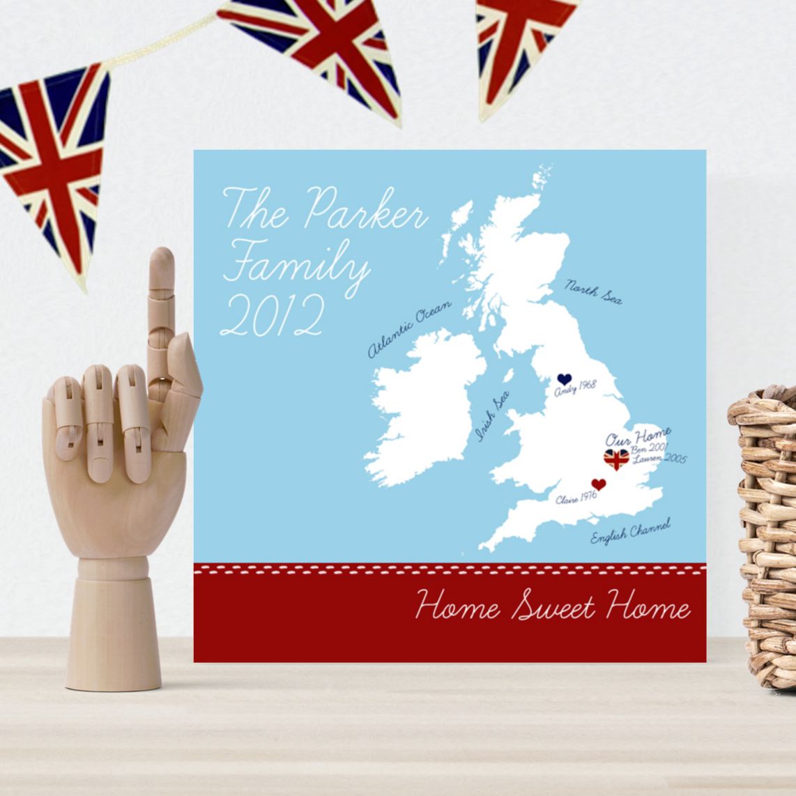 Home Sweet Home romantic personalised canvas gift