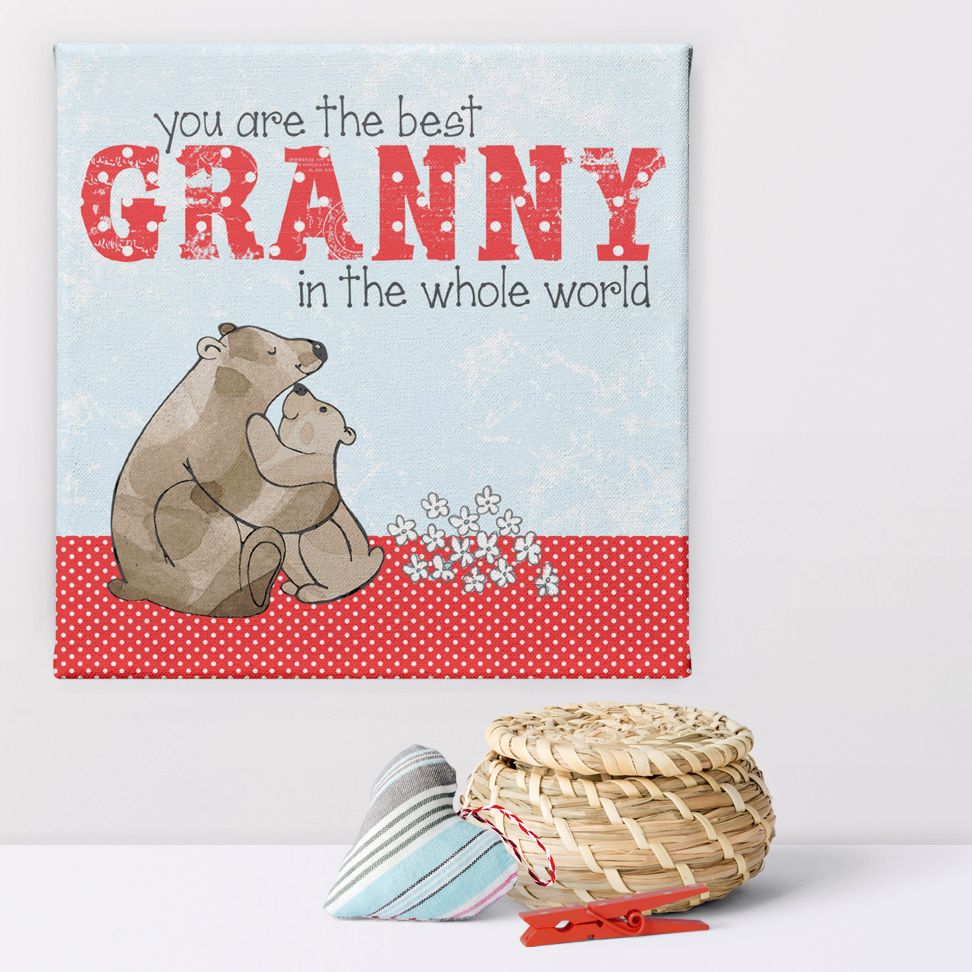 Best Granny Mummy Mum chicken personalised canvas gift