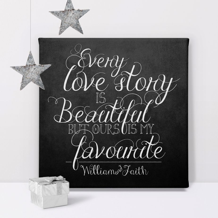 personalised canvas prints wedding Valentine anniversary gift