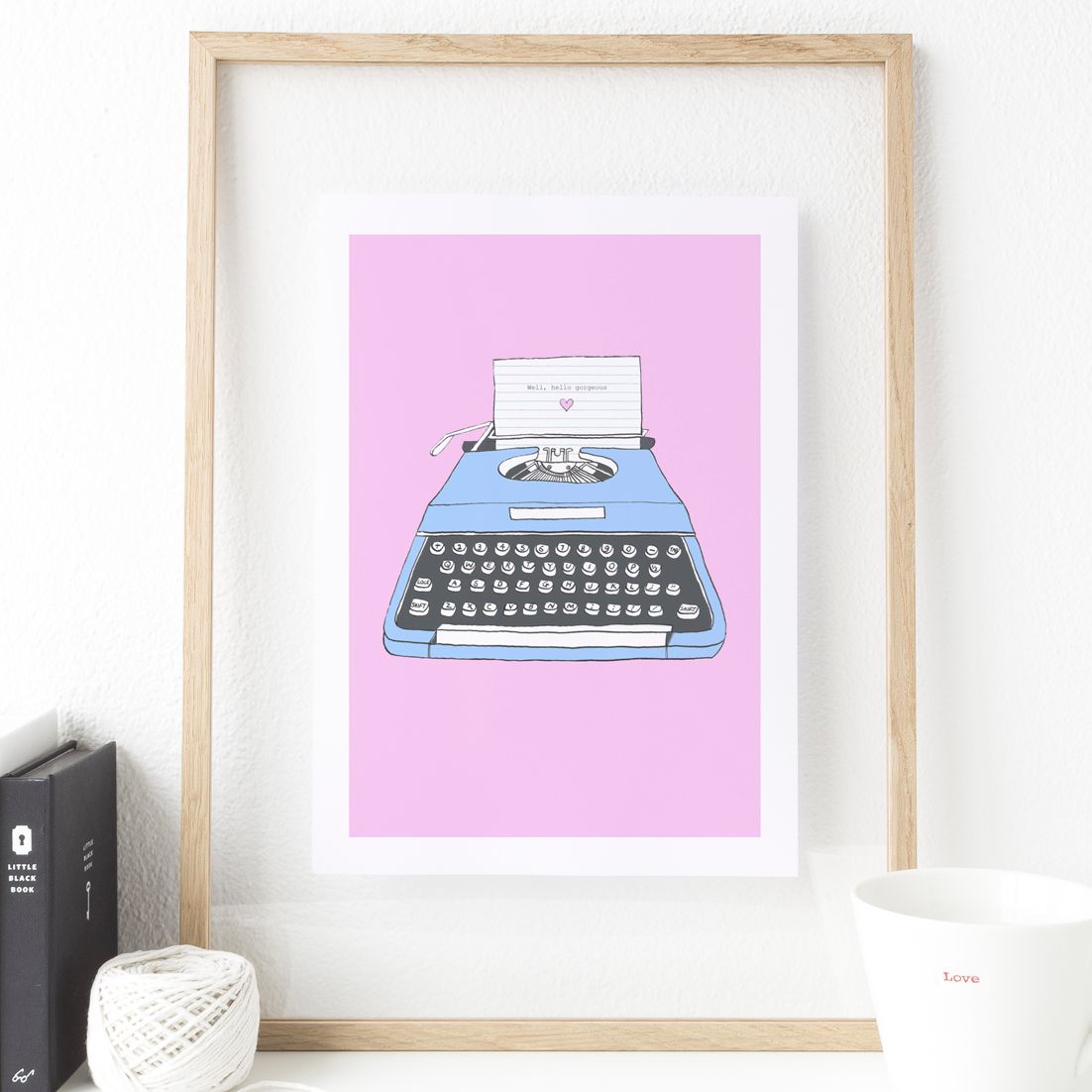 Hello Gorgeous Vintage Typewriter art print | made to order wall art from PhotoFairytales