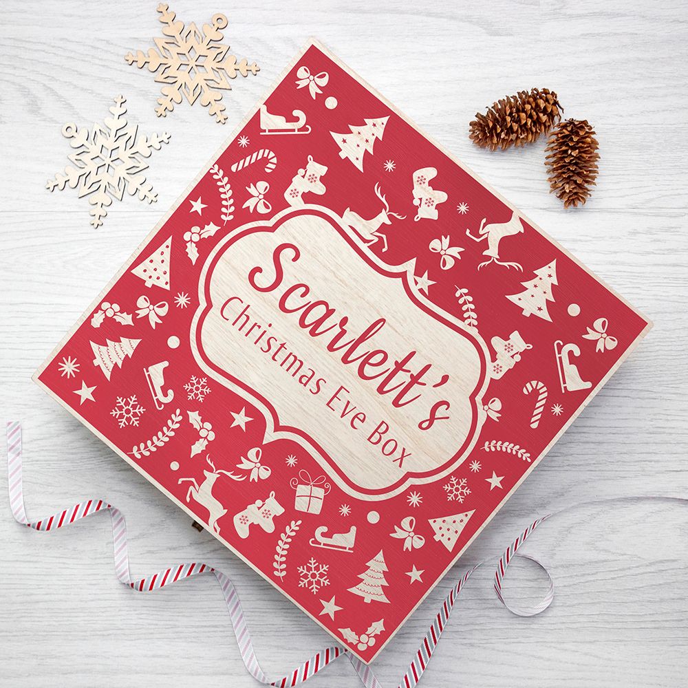 Personalised wooden Christmas Eve boxes | range of designs available at PhotoFairytales