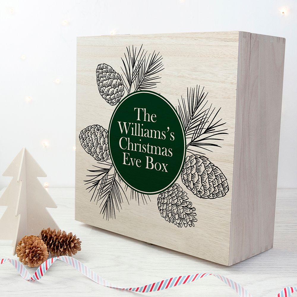 Personalised wooden Christmas Eve box | Classic design | choice of designs available at PhotoFairytales