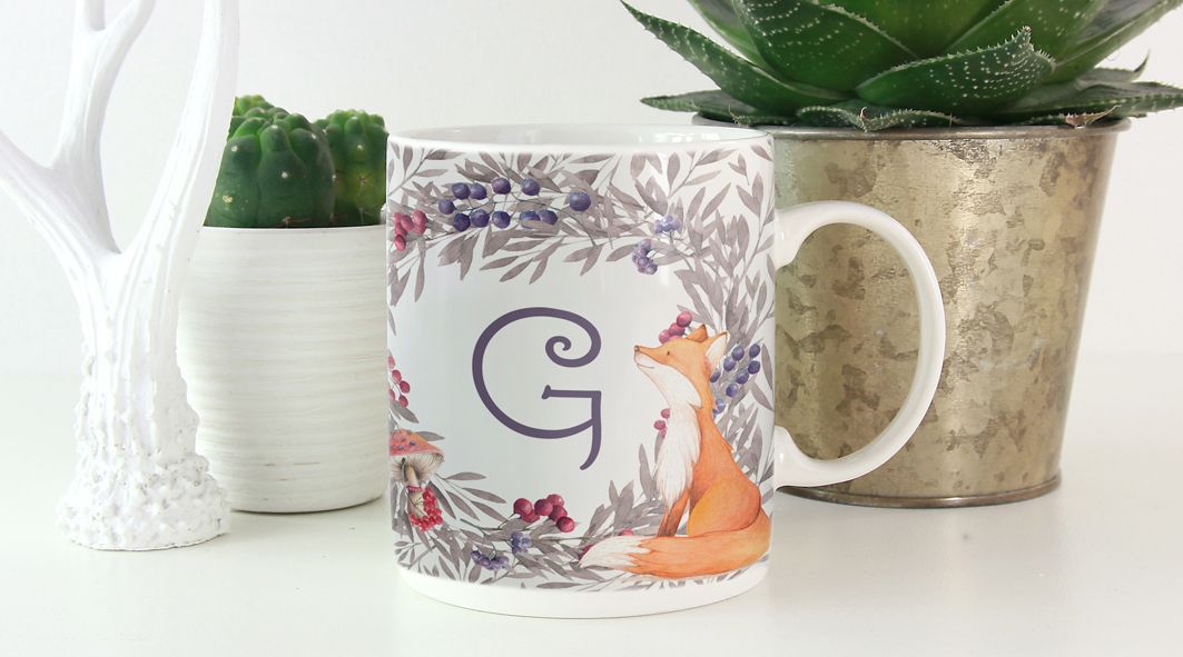 Woodland Fox personalised mug gift