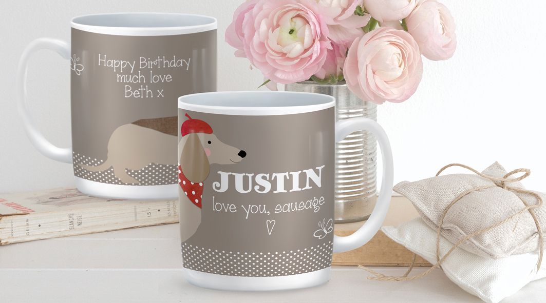Sausage Dog dachshund personalised mug