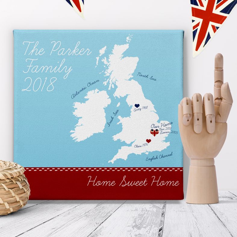 Home Sweet Home personalised canvas print