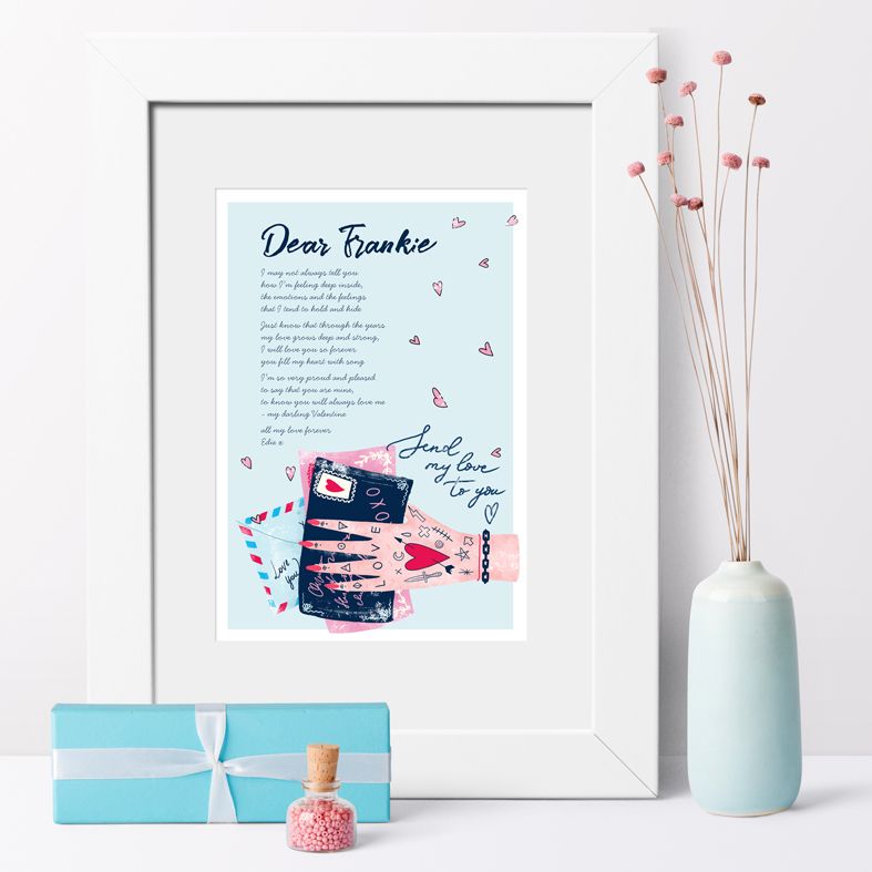 Personalised Poem Art Prints| custom designed love poem print designs. Keep the featured love poem or request your own special wording, poetry or song lyrics. A truly thoughtful and touching romantic gift idea, from PhotoFairytales #personalisedpoem #poemart #poemprint