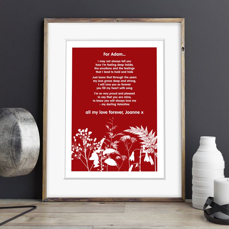 Personalised Poem Art Prints| custom designed love poem print designs. Keep the featured love poem or request your own special wording, poetry or song lyrics. A truly thoughtful and touching romantic gift idea, from PhotoFairytales #personalisedpoem #poemart #poemprint