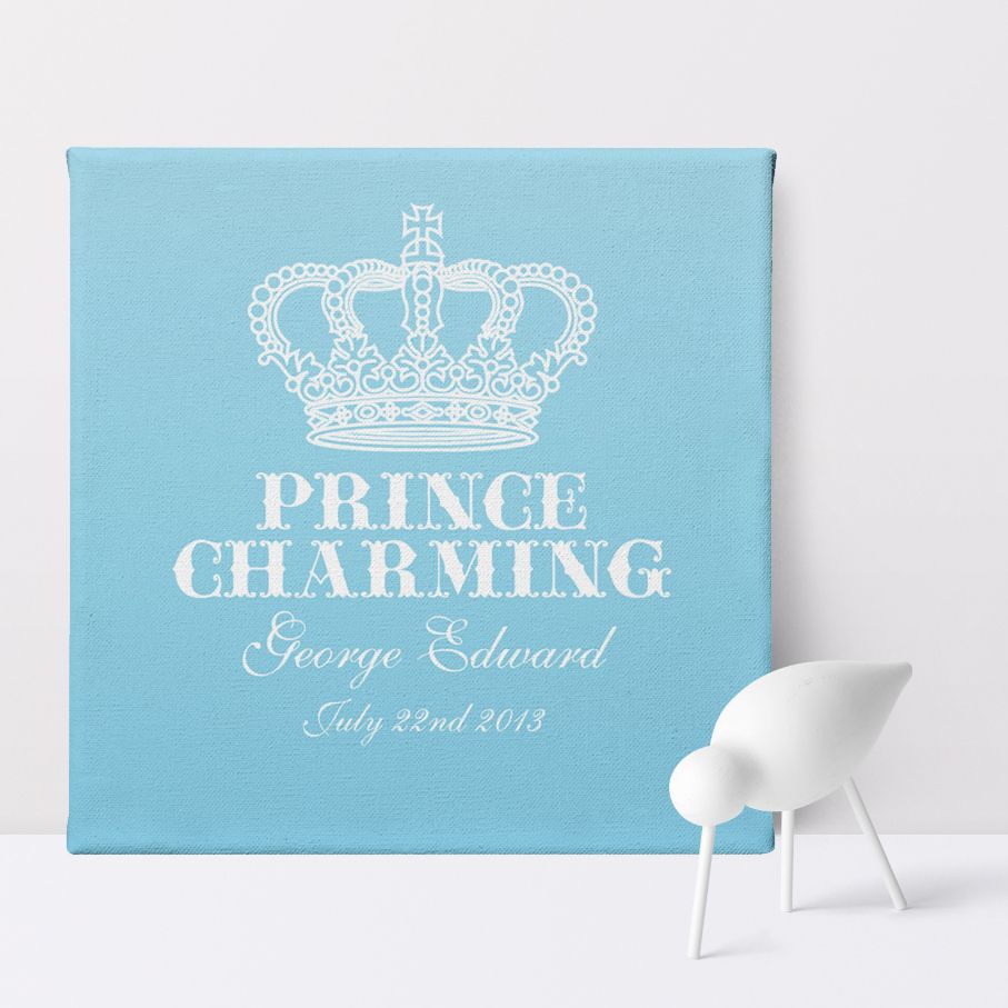 Prince Charming personalised canvas print