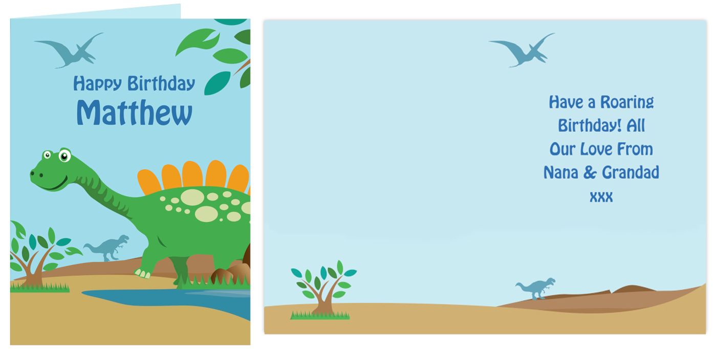 Dinosaur personalised gift card | from PhotoFairytales