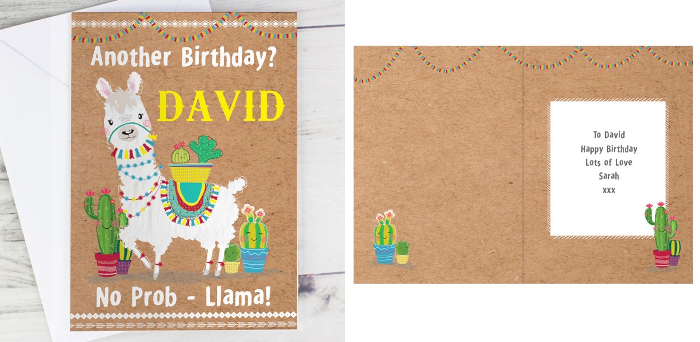 Llama personalised gift card | from PhotoFairytales
