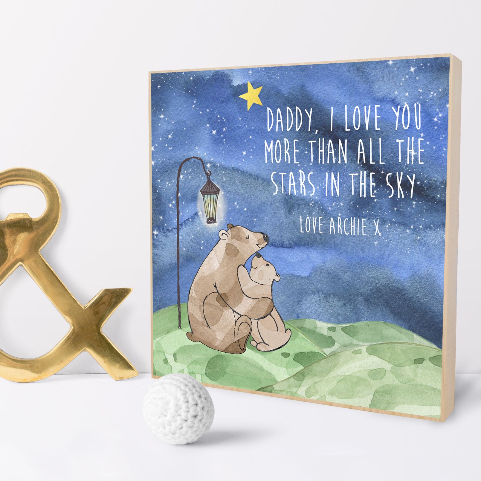 Personalised Wooden Picture Blocks | handmade freestanding wooden shelf blocks, beautifully illustrated - from PhotoFairytales