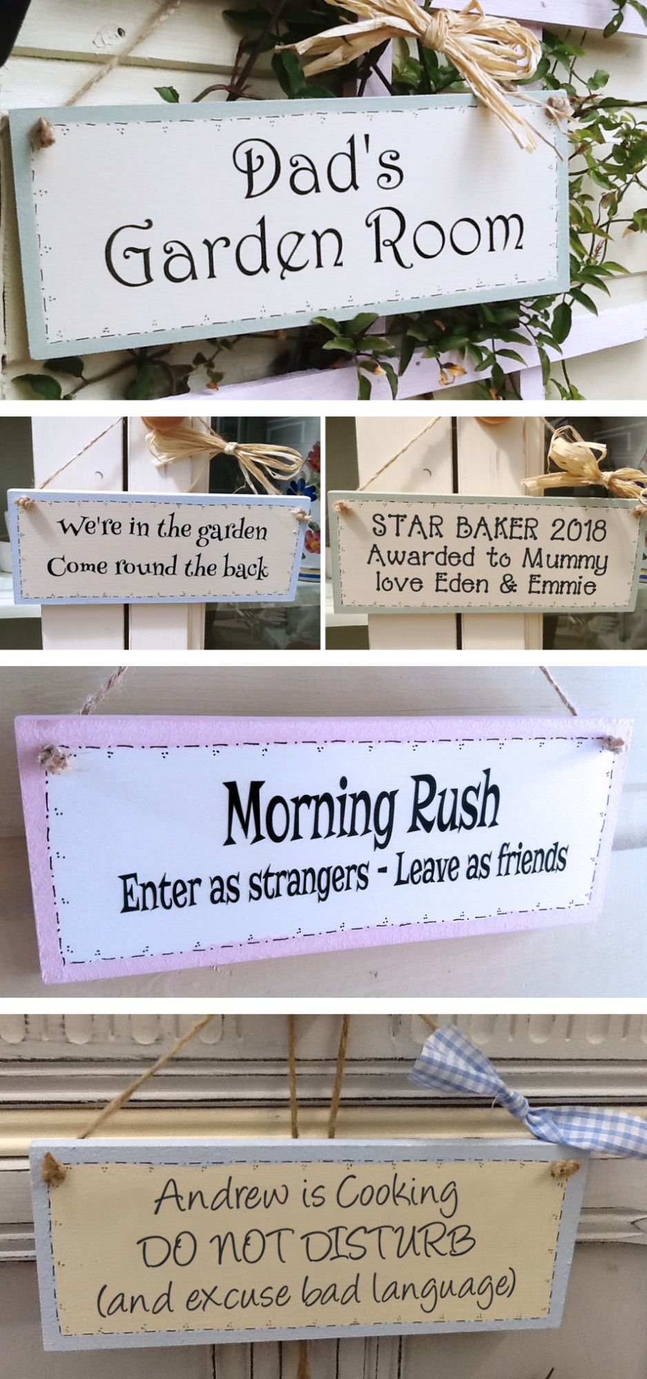 Personalised handmade wooden room wall plaques | PhotoFairytales