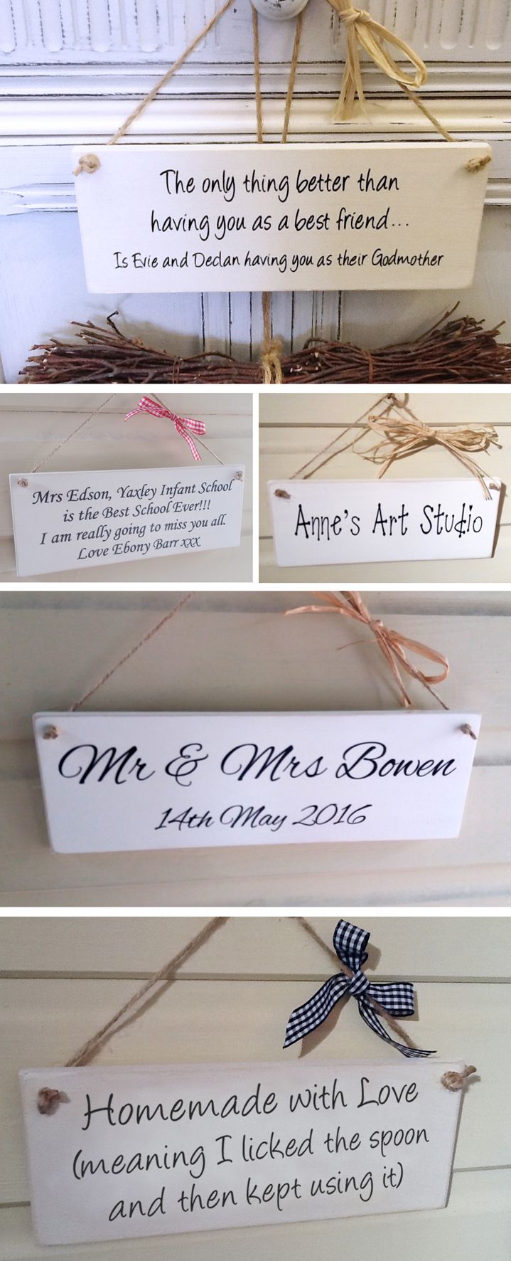 Personalised bespoke wooden plaques