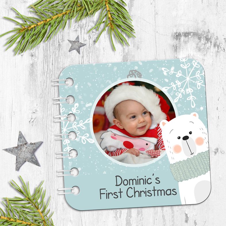Festive Bear Personalised Board Book | Handmade Custom Board Books, Featuring Your Own Photos And Words