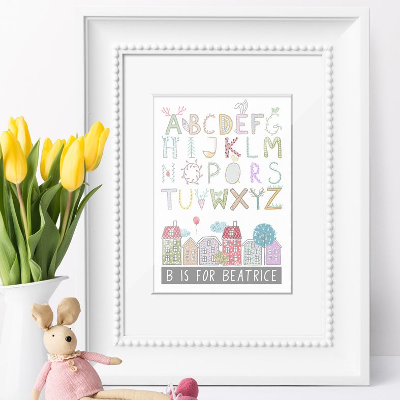 Personalised Alphabet Print for the nursery | personalised baby gift | personalised nursery decor from PhotoFairytales