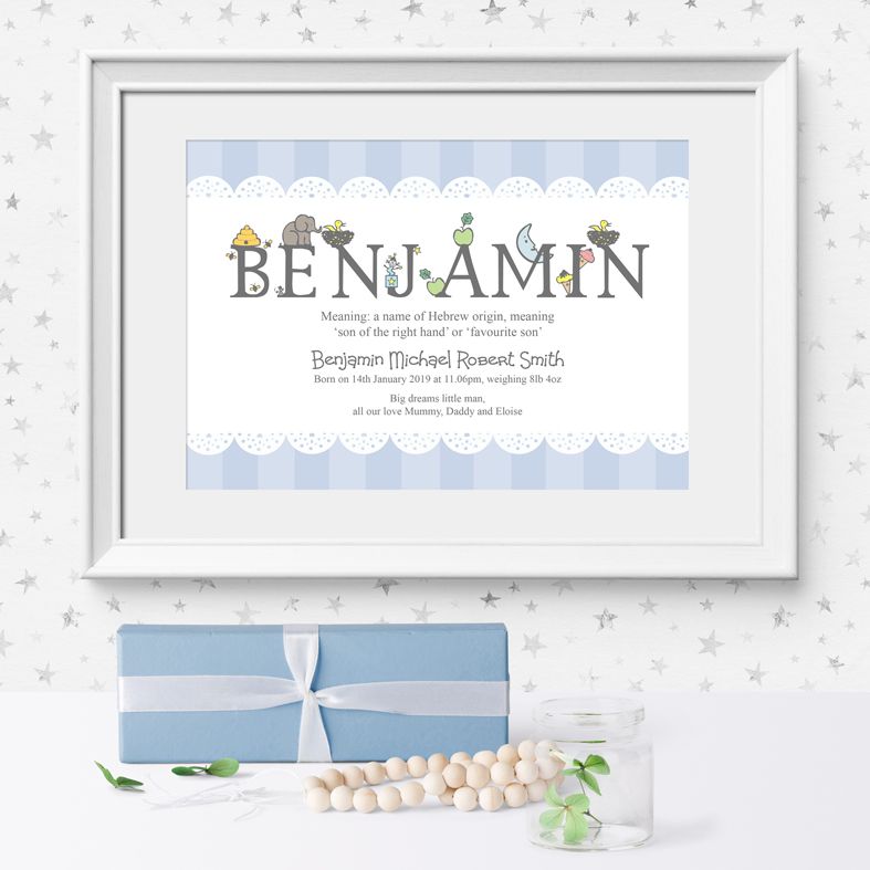 Personalised Alphabet Name Meaning Baby Gift Print Photofairytales