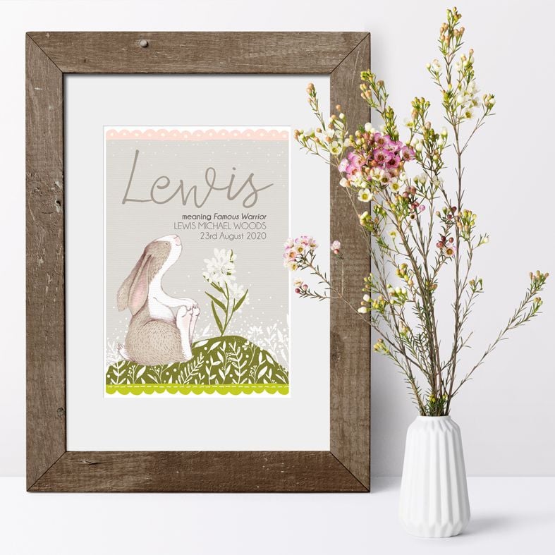 Little Hare name meaning nursery baby print